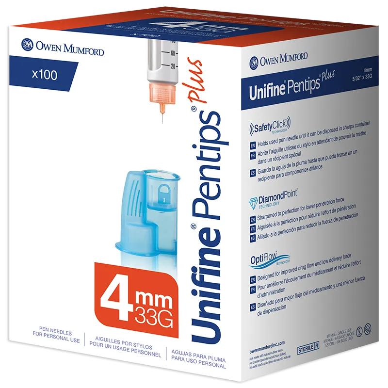 Owen Mumford Unifine Pentips PLUS 4mm x 33g - BX 100