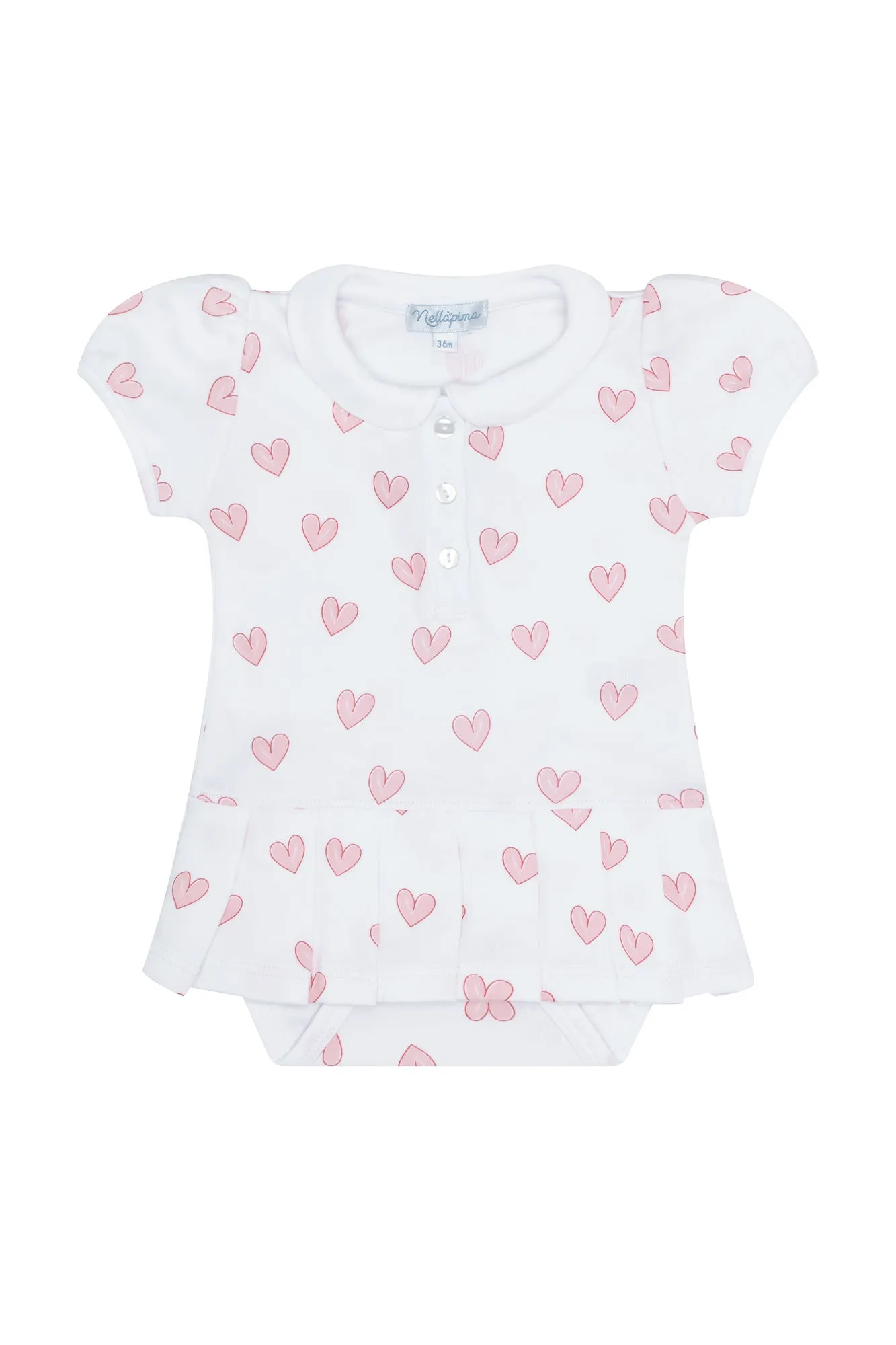 Pink Heart Print Onesie Dress