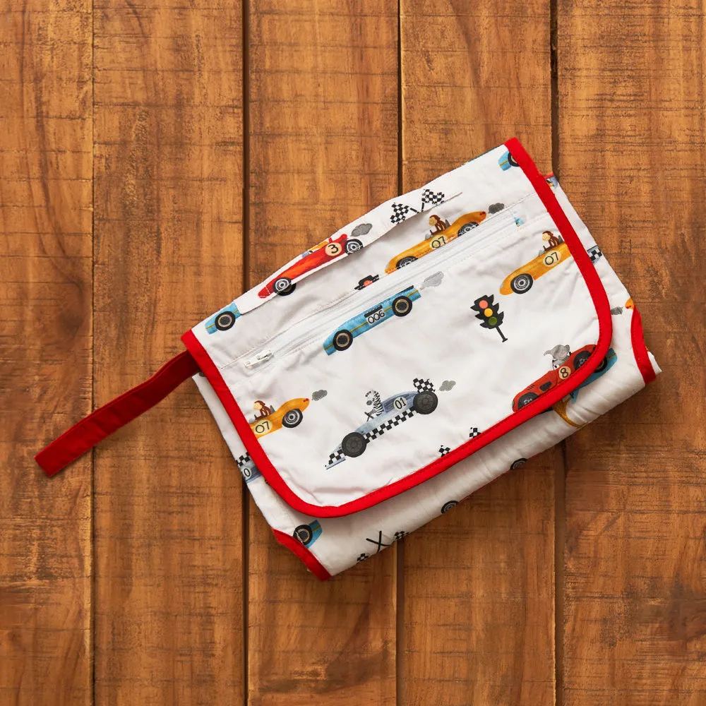 Racing Cars Organic Diaper Clutch