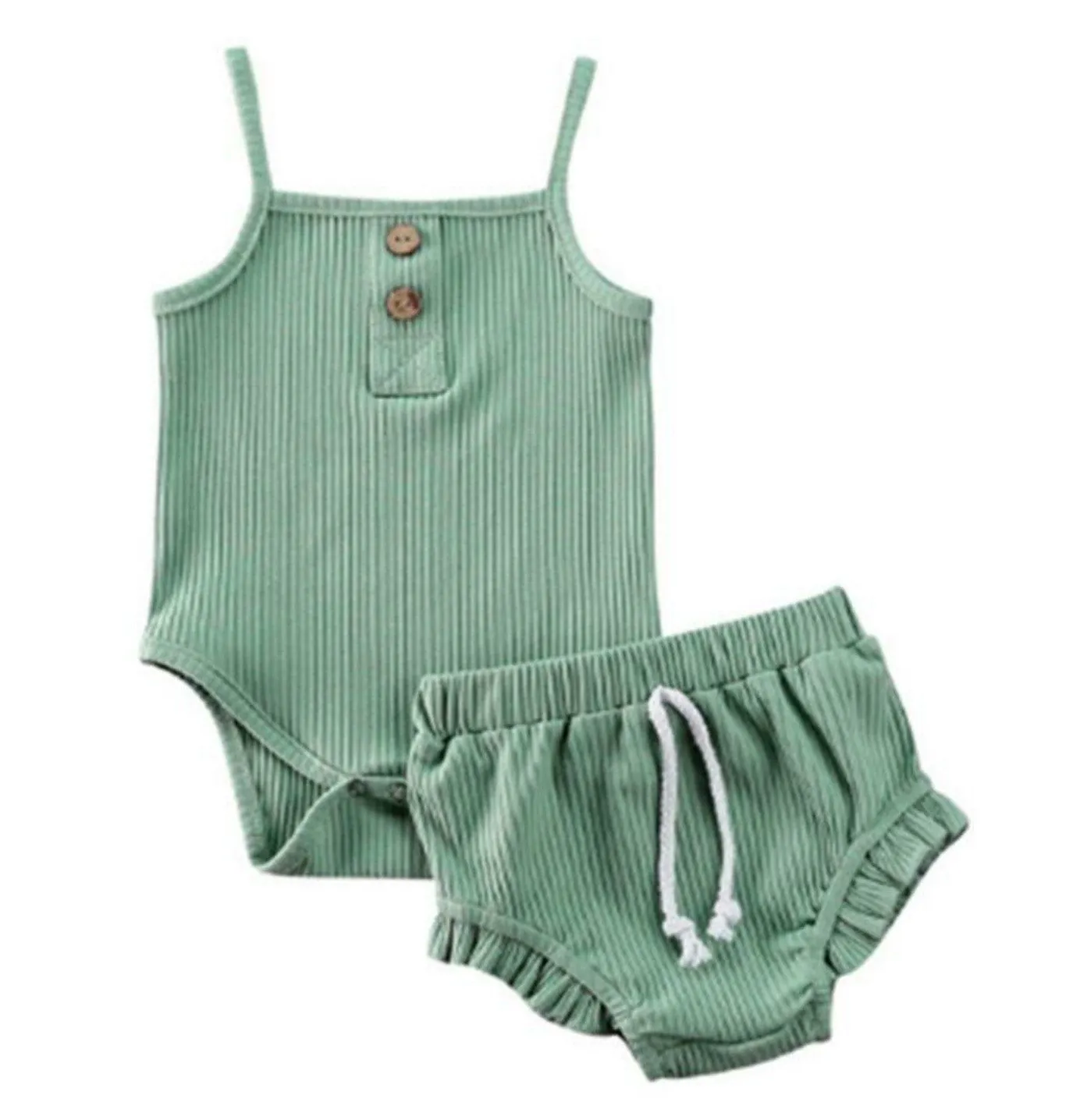 Ribbed Infant Knit Onesie & Shorts Set