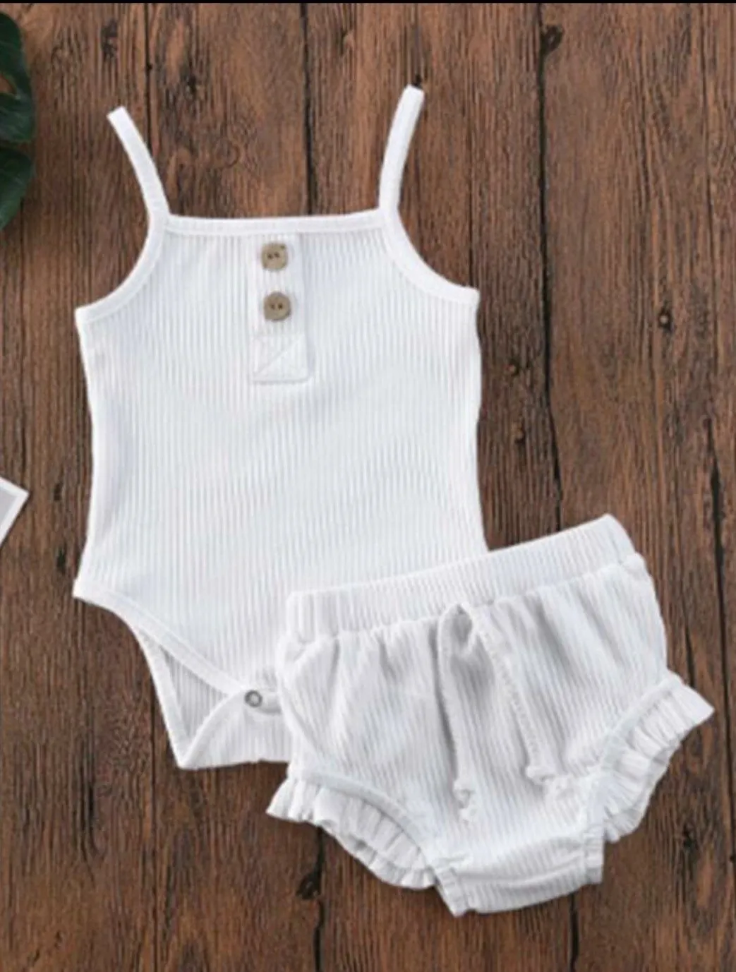 Ribbed Infant Knit Onesie & Shorts Set