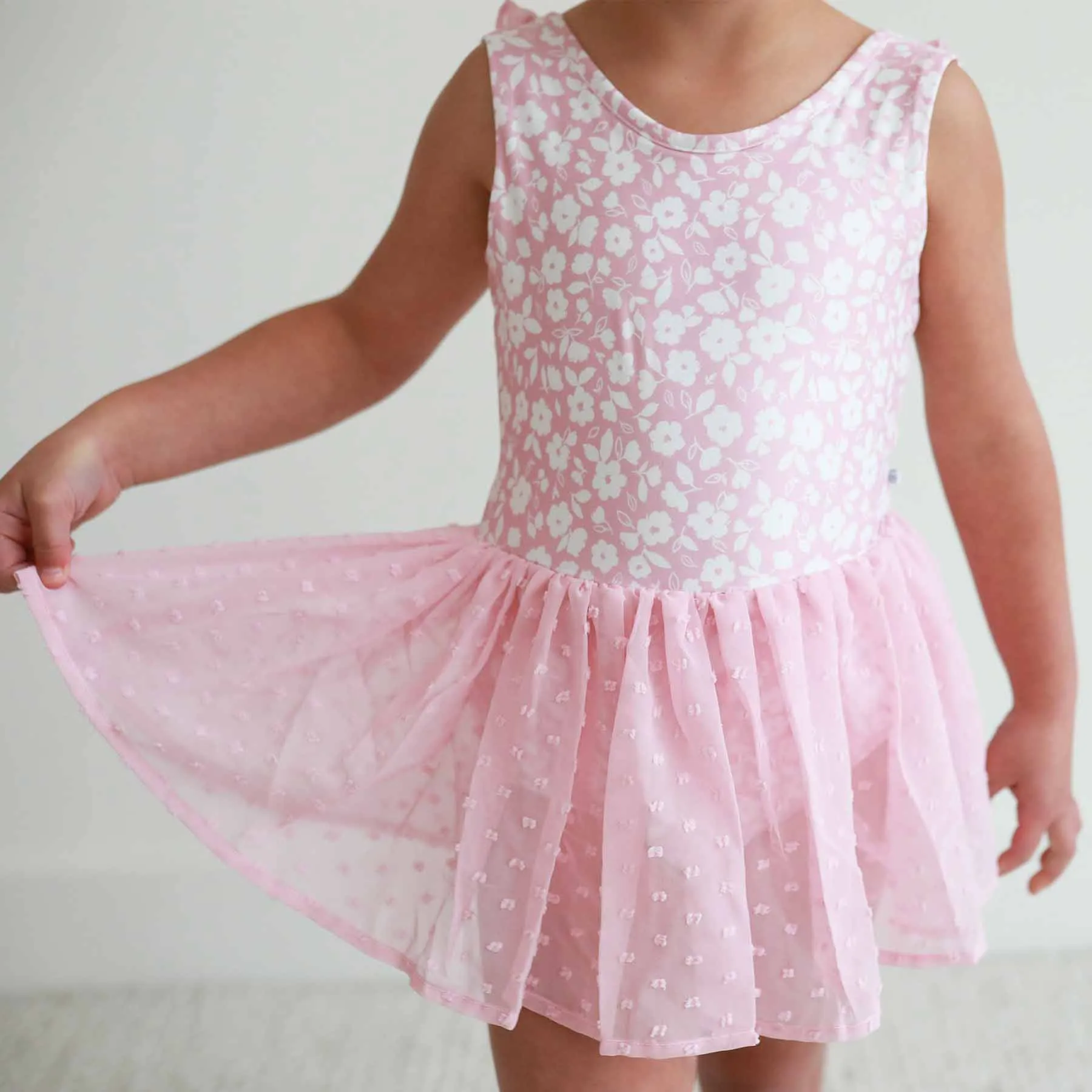 Sleeveless Swiss Dot Leotard | Tiny Blooms