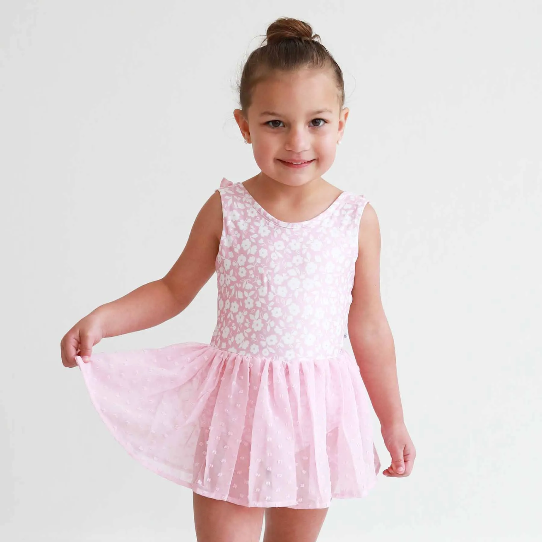 Sleeveless Swiss Dot Leotard | Tiny Blooms