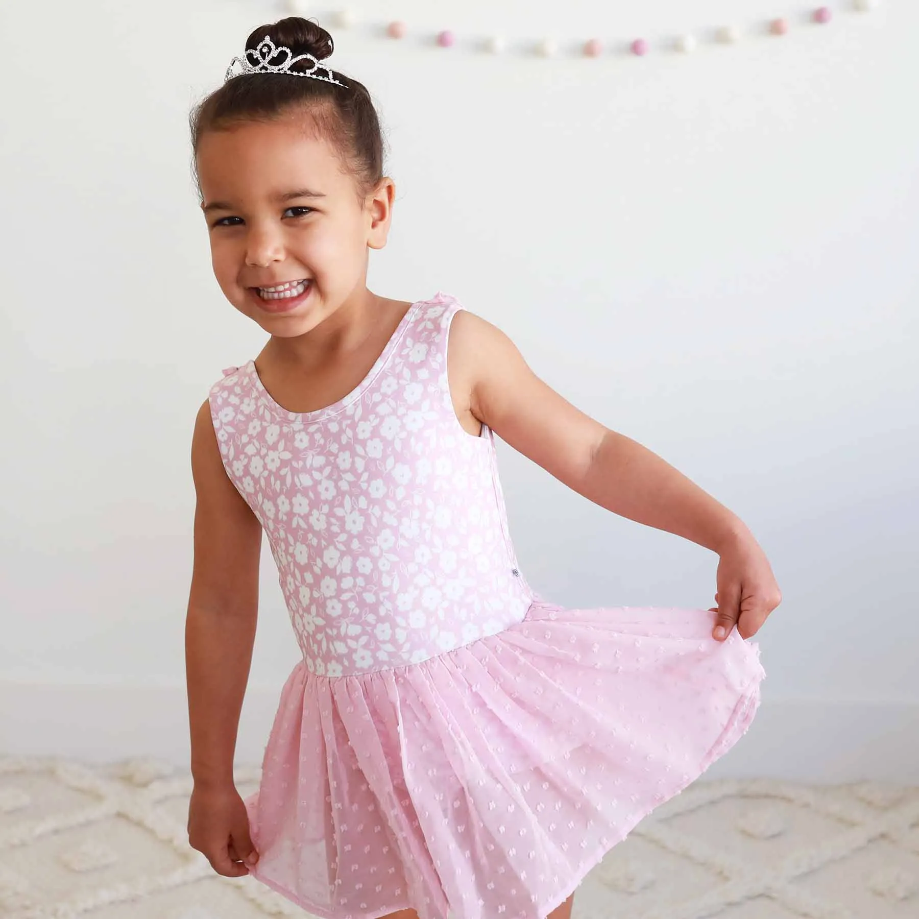 Sleeveless Swiss Dot Leotard | Tiny Blooms