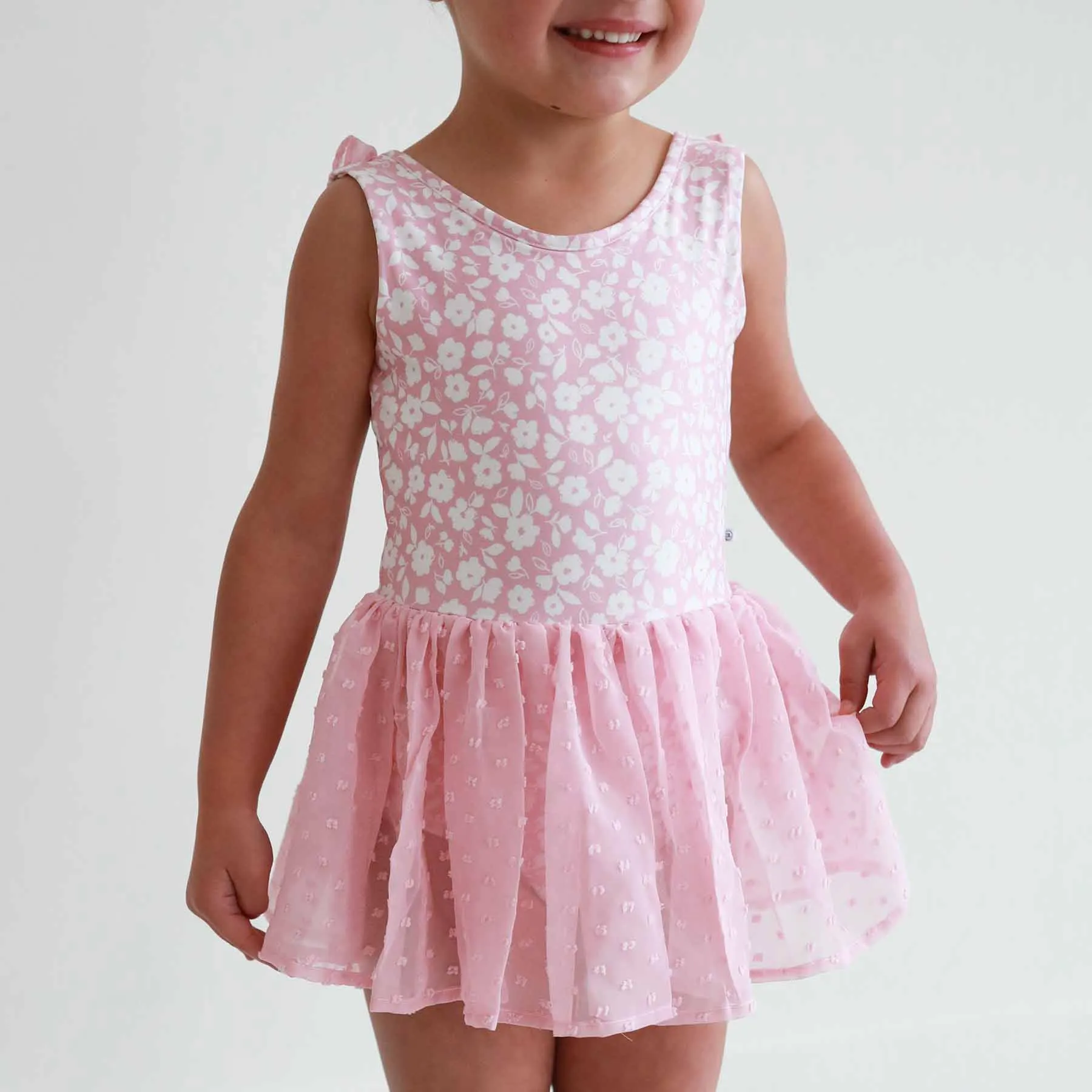 Sleeveless Swiss Dot Leotard | Tiny Blooms
