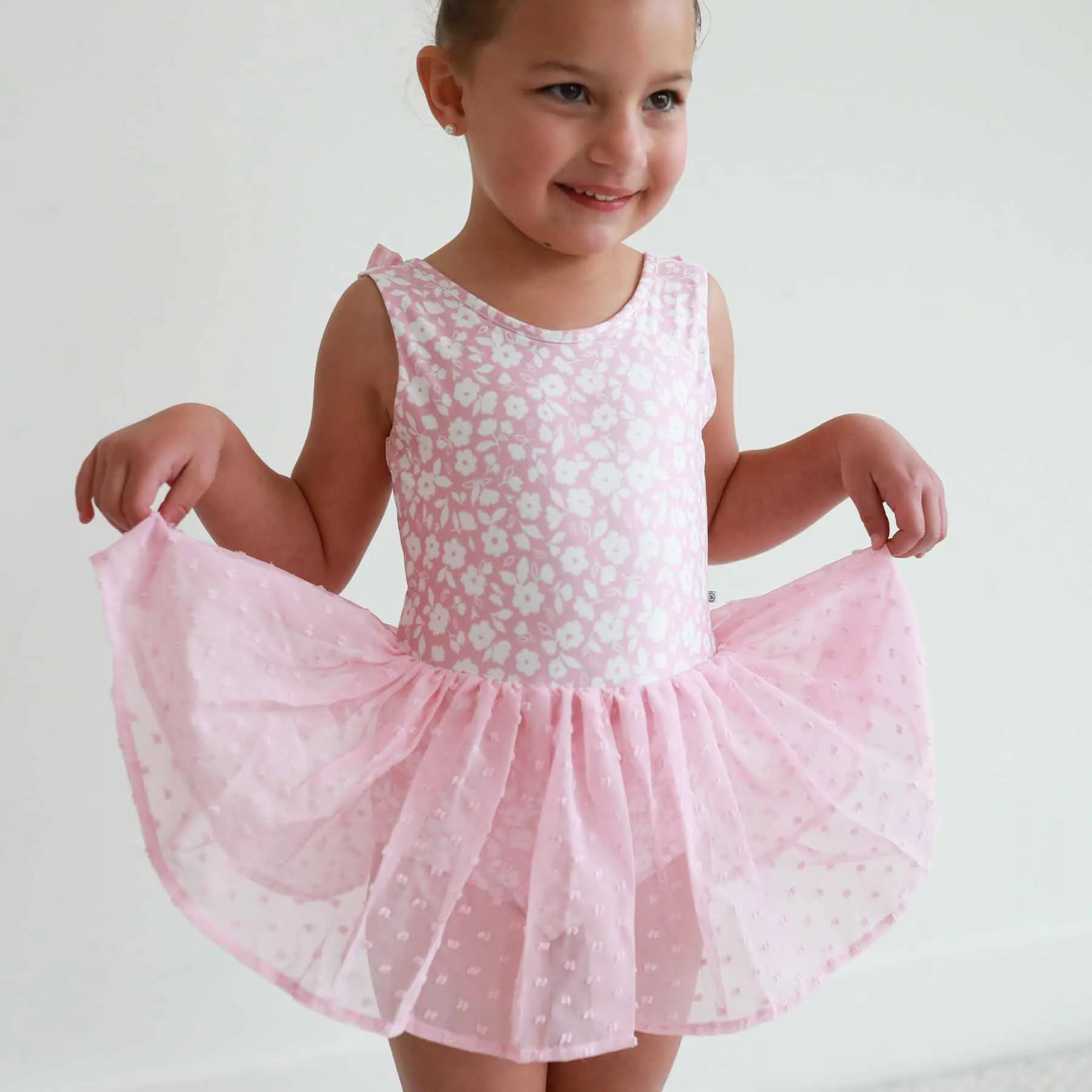 Sleeveless Swiss Dot Leotard | Tiny Blooms