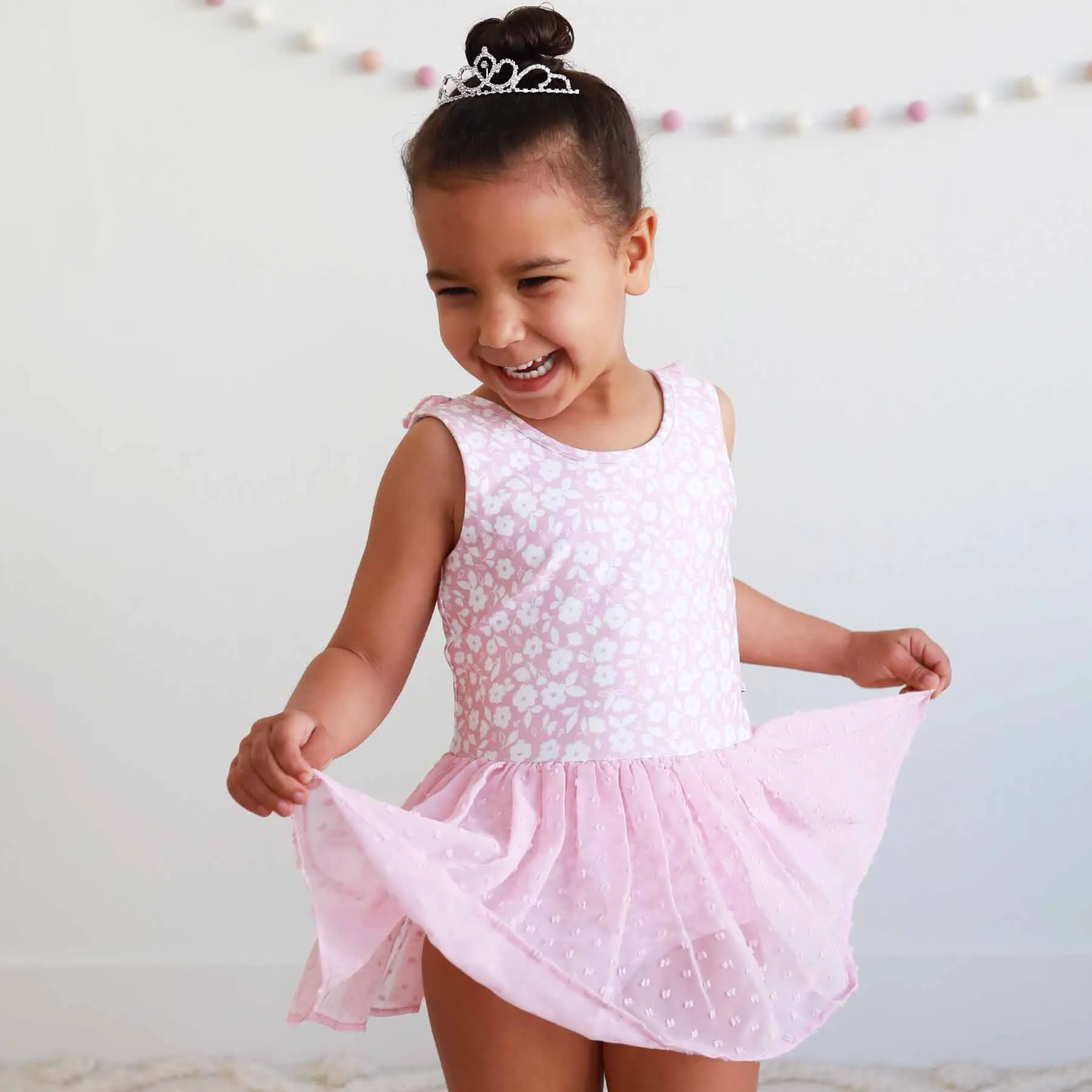 Sleeveless Swiss Dot Leotard | Tiny Blooms