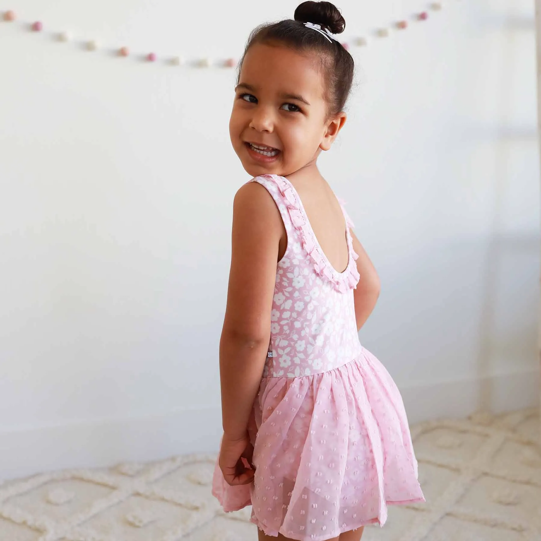 Sleeveless Swiss Dot Leotard | Tiny Blooms