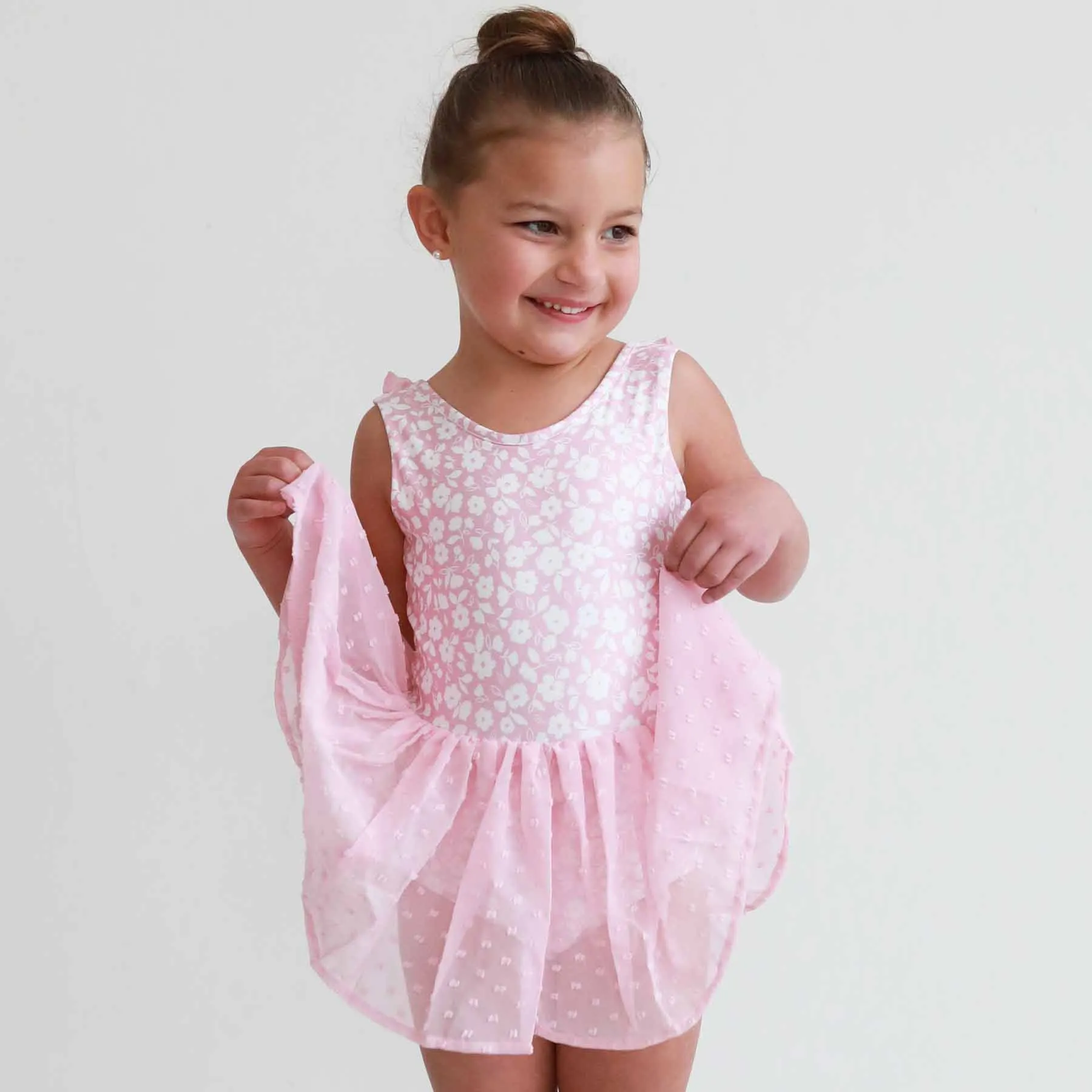 Sleeveless Swiss Dot Leotard | Tiny Blooms