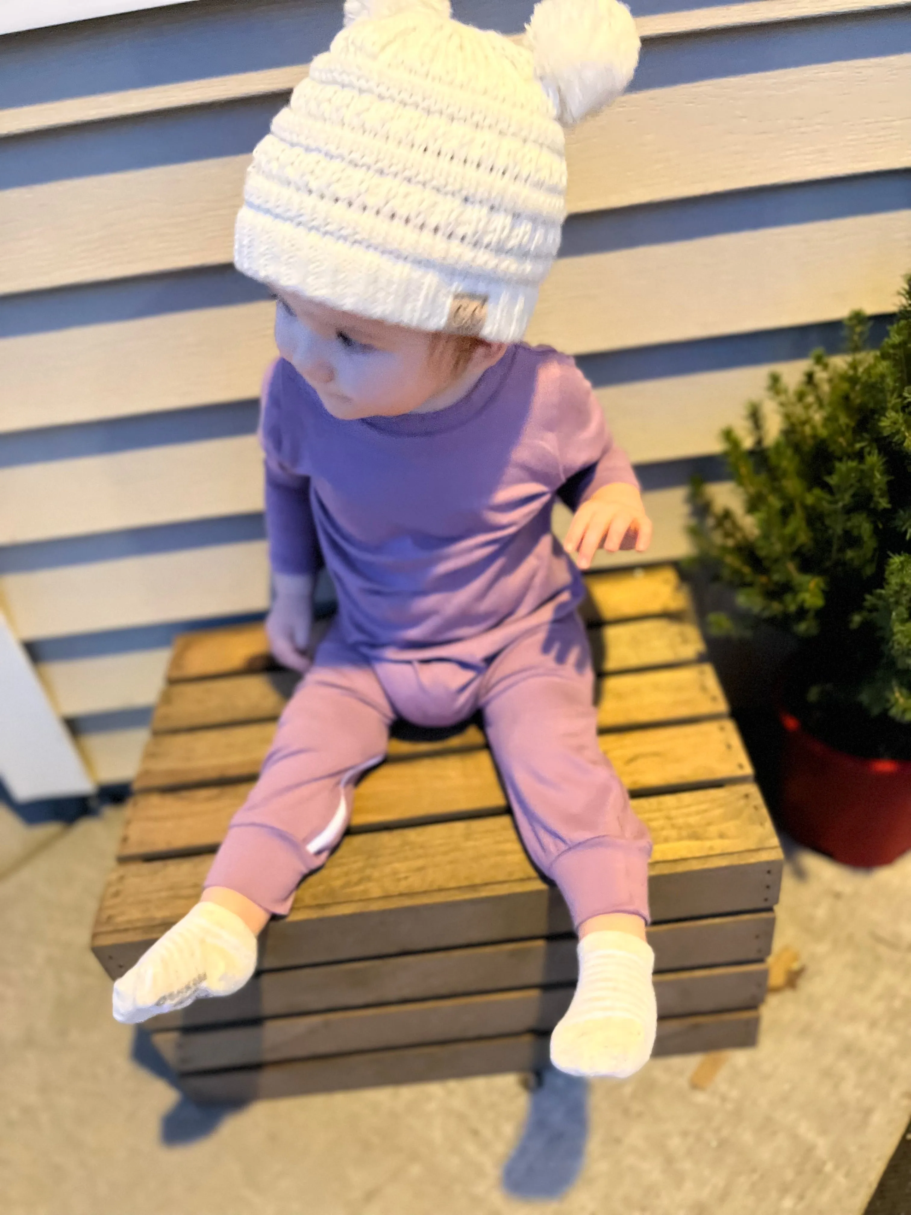 Solid Lavender Zip Baby Romper