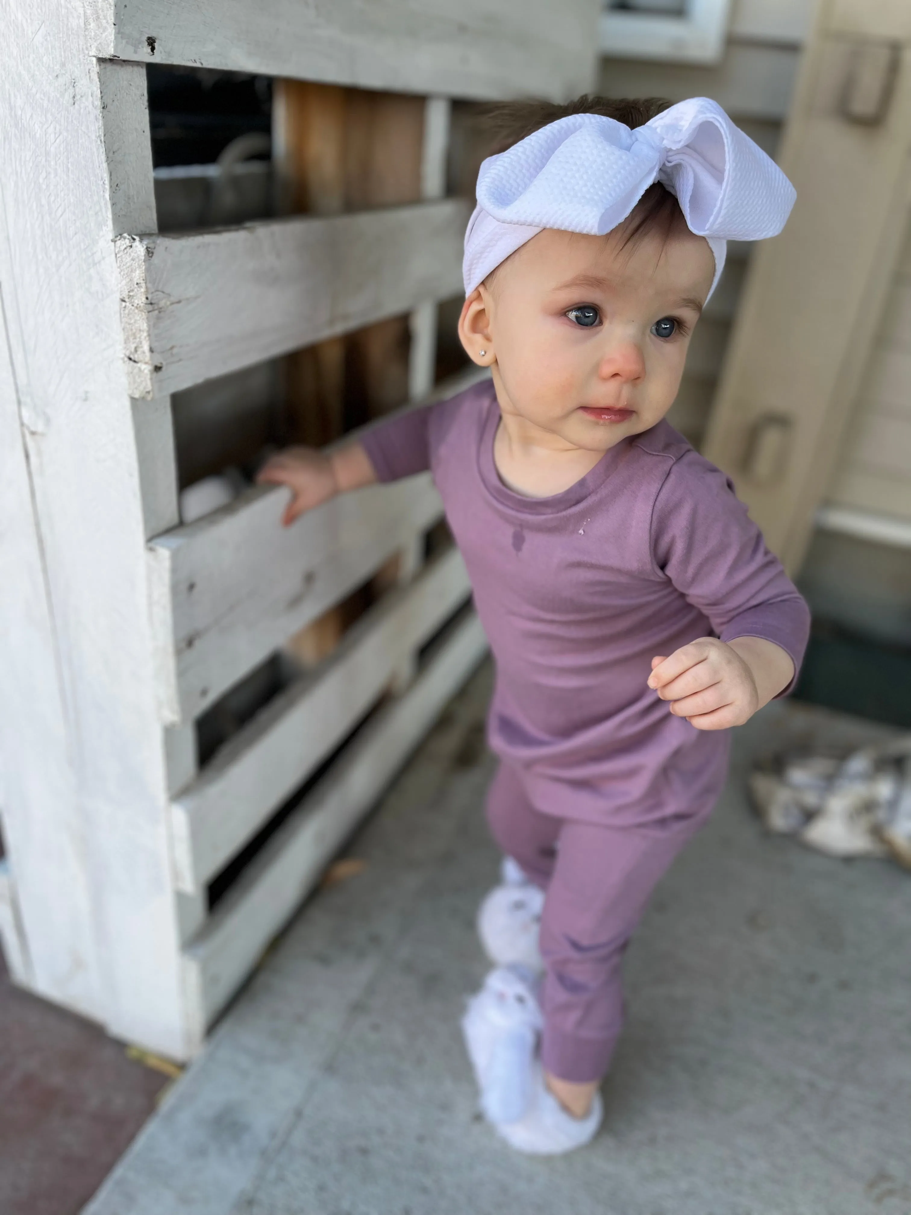 Solid Lavender Zip Baby Romper