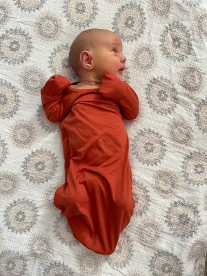 Terracotta Sleeper Newborn Gown