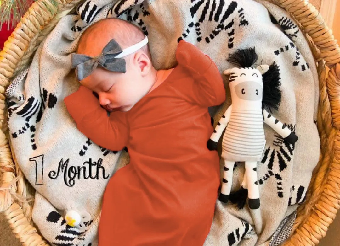Terracotta Sleeper Newborn Gown