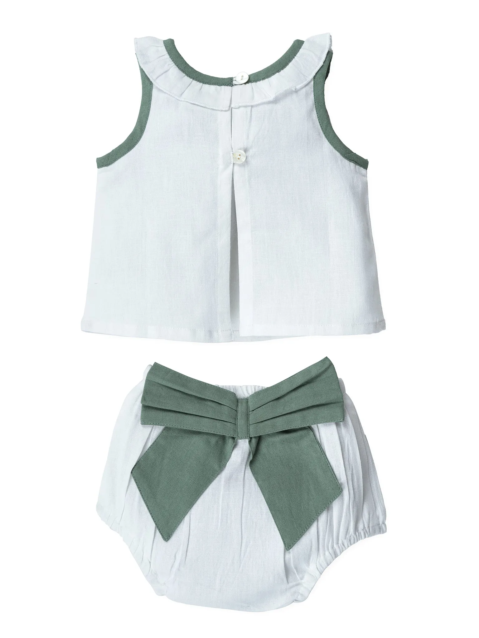 Top And Bow Bloomer Set : SAGE : Infant : Baby Girl : New Born
