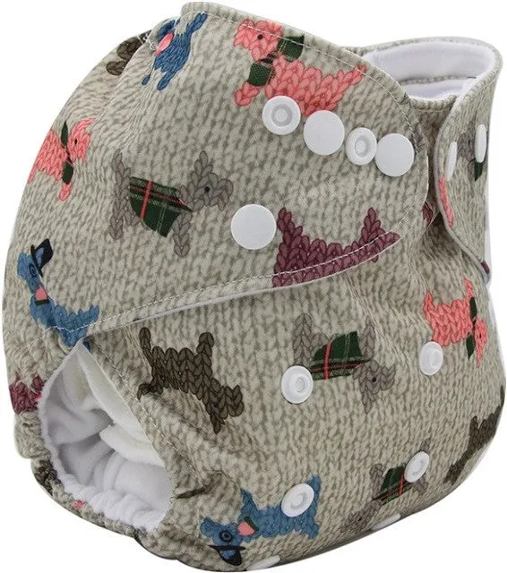 Washable Diapers Couches Lavables  2016 Baby Diaper Cover Wrap Cartoon Print Baby Nappy Changing Reusable Baby Cloth Diapers