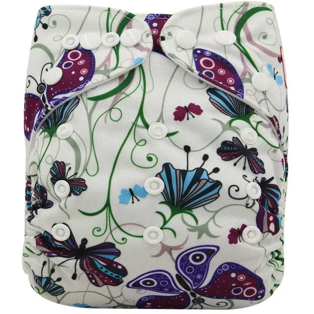 Washable Diapers Couches Lavables  2016 Baby Diaper Cover Wrap Cartoon Print Baby Nappy Changing Reusable Baby Cloth Diapers
